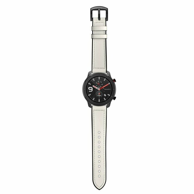 Кожаный ремешок Deexe Classic для Xiaomi Amazfit Watch GTR 47mm - White: фото 3 из 7