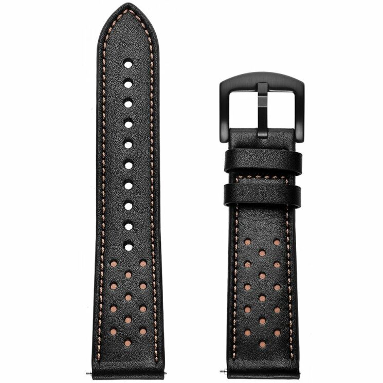 Шкіряний ремінець Deexe Leather Strap для годинників з шириною кріплення 20мм - Black: фото 8 з 9