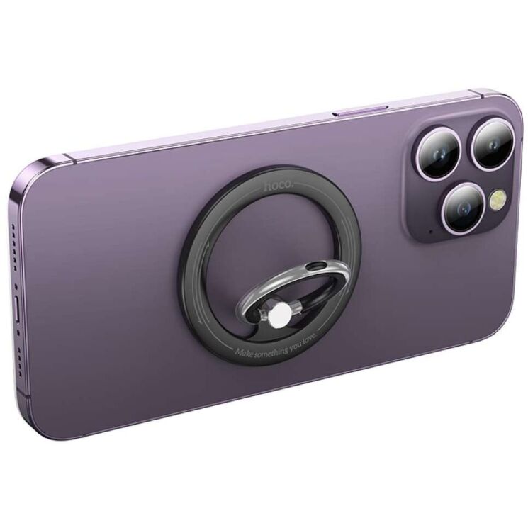 Магнітне кільце-тримач Hoco GH1 Gentle - Black: фото 4 з 7