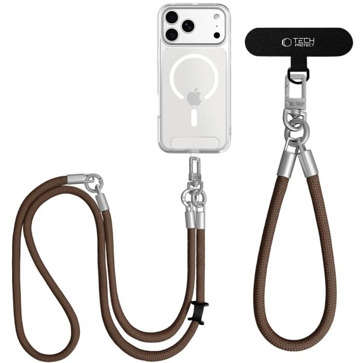Набор ремешков Tech-Protect C10S Rope Crossbody - Brown / Titanium (983019ZT) Набор ремешков Tech-Protect C10S Rope Crossbody - Brown / Titanium: фото 3 из 9