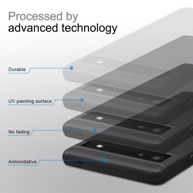 Пластиковий чохол NILLKIN Frosted Shield для Google Pixel 6a - Black: фото 6 з 12
