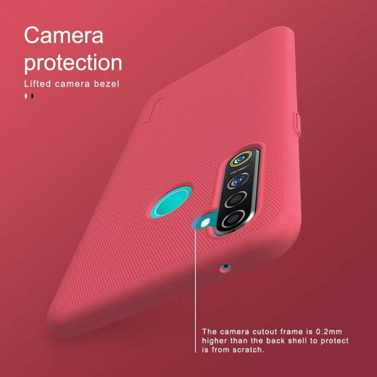 Пластиковый чехол NILLKIN Frosted Shield для Realme 5 Pro / Realme Q - Red: фото 15 из 18