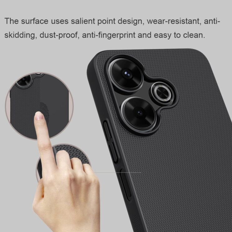 Пластиковый чехол NILLKIN Frosted Shield для Xiaomi Redmi 13 - Black: фото 9 из 18