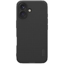 Пластиковый чехол NILLKIN Frosted Shield Pro Magnetic для Apple iPhone 16 - Black: фото 1 из 12