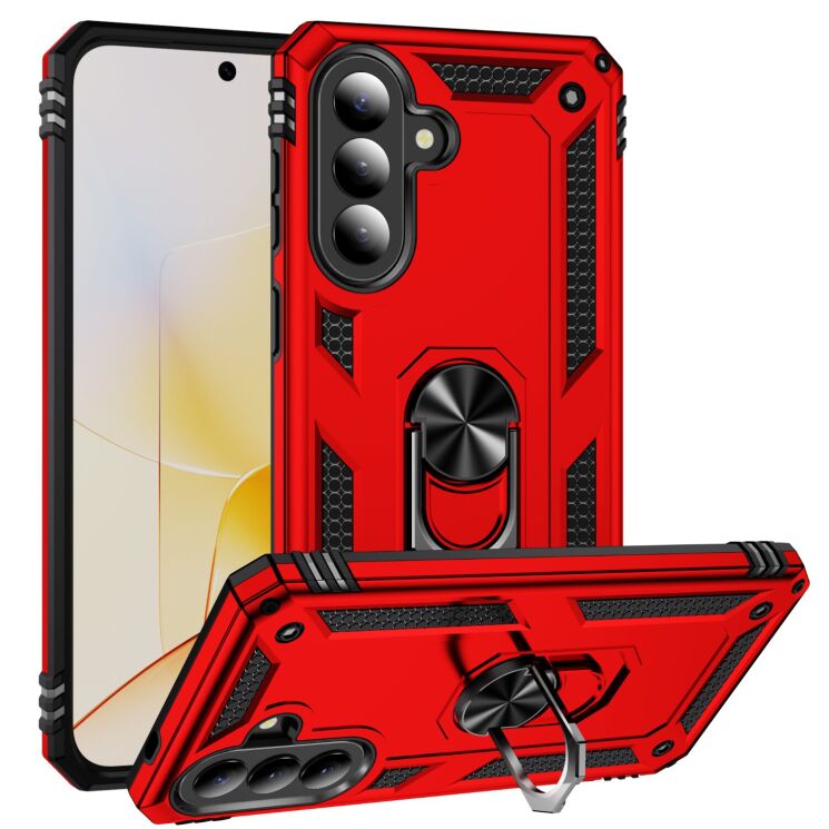 Противоударный чехол с подставкой Deexe Armor Case для Samsung Galaxy A57 (A576) - Red: фото 1 из 7