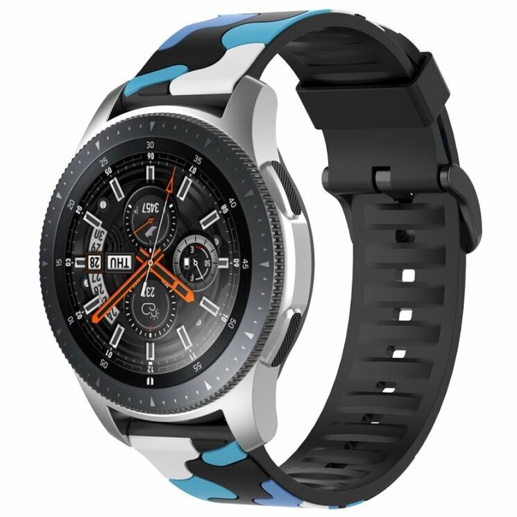 Ремешок Deexe Army Style для Samsung Galaxy Watch 3 (45mm) - Blue: фото 3 из 4