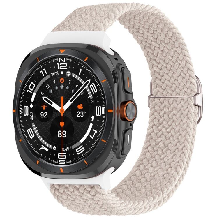 Ремешок Deexe Braided Strap для Samsung Galaxy Watch Ultra (47mm) - Starlight: фото 2 из 7