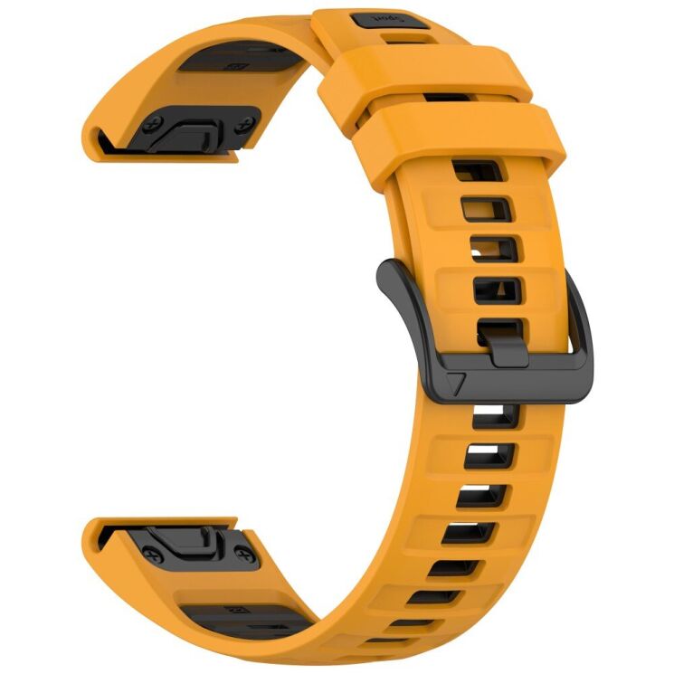 Ремешок Deexe Dual Color для часов с шириной крепления 22мм - Orange / Black: фото 2 из 4