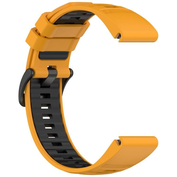Ремешок Deexe Dual Color для часов с шириной крепления 22мм - Orange / Black: фото 3 из 4