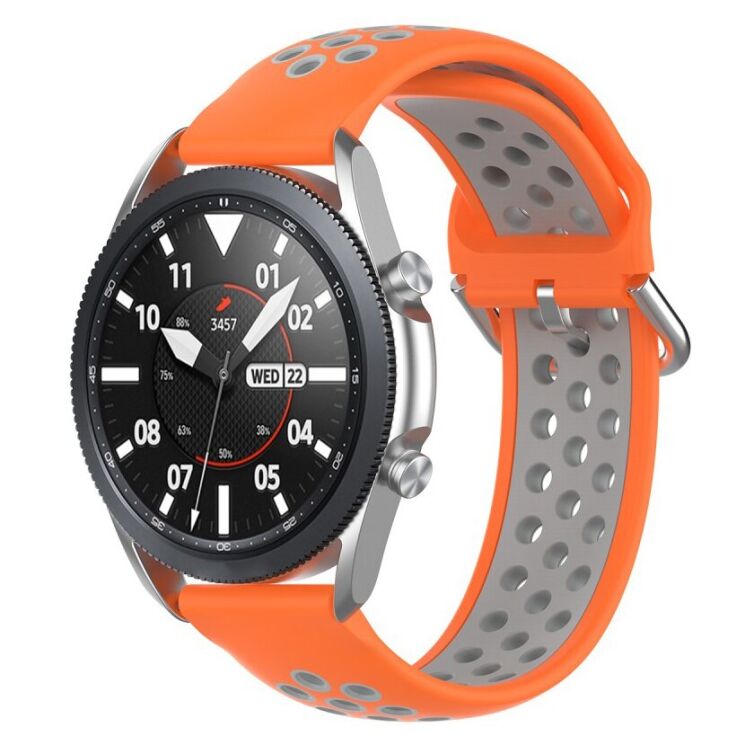 Ремешок Deexe Dual Color для Samsung Galaxy Watch 3 (45mm) - Orange / Grey: фото 5 из 5