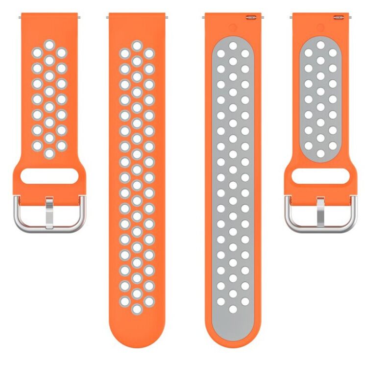 Ремешок Deexe Dual Color для Samsung Galaxy Watch 3 (45mm) - Orange / Grey: фото 2 из 5