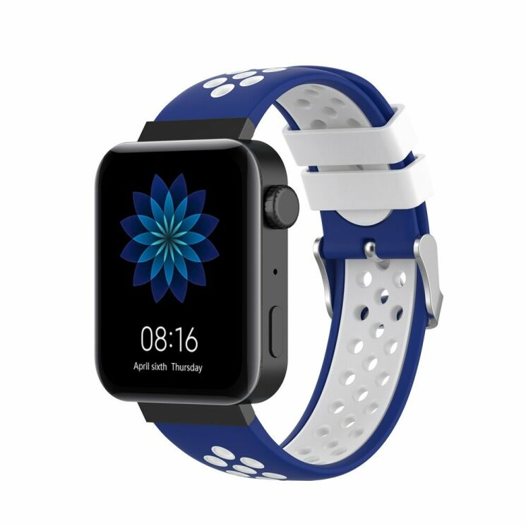 Ремешок Deexe Dual Color для Xiaomi Mi Watch (Chinese) - Blue/White: фото 1 из 7