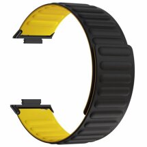 Ремешок Deexe Magnetic Band для Huawei Watch Fit 3 - Black / Yellow: фото 1 из 3