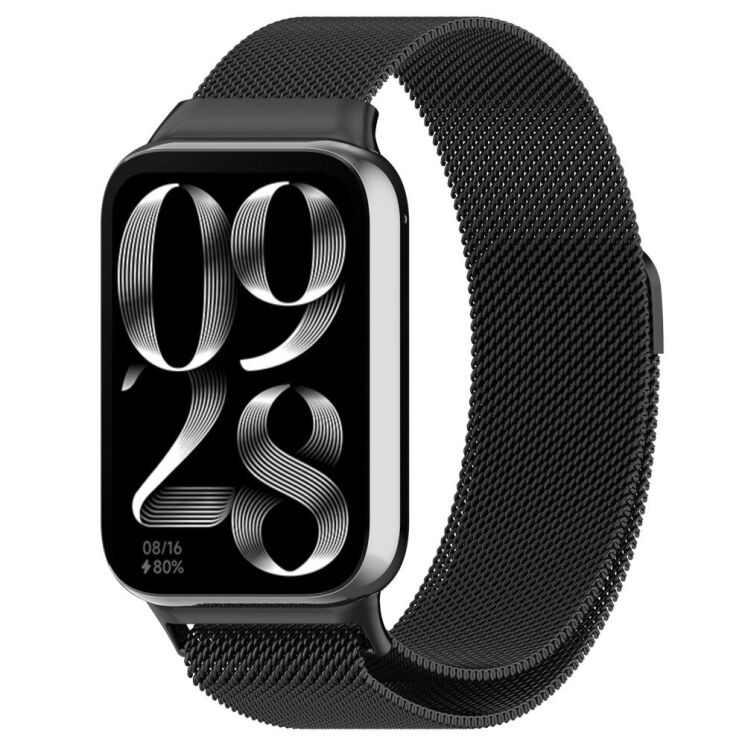 Ремешок Deexe Milanese Stainless Steel для Xiaomi Redmi Watch 4 / Mi Smart Band 8 Pro / Band 9 Pro - Black: фото 4 из 12