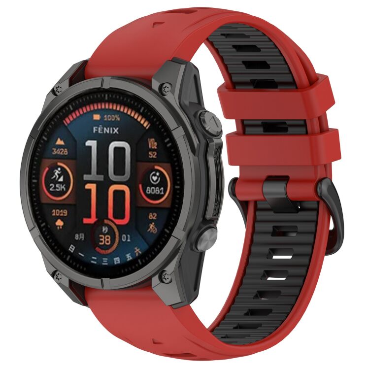 Ремінець Deexe Modern Strap для годинників Garmin з шириною кріплення QuickFit 20mm - Red: фото 4 з 7