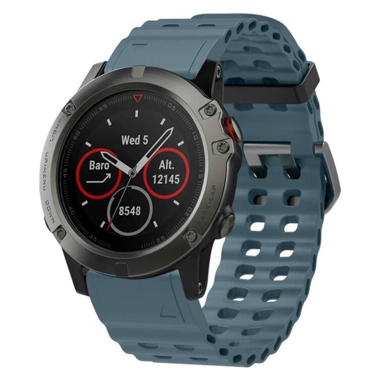 Ремешок Deexe Ocean Strap для часов Garmin c креплением Quick Fit 26mm - Rock Cyan: фото 2 из 5