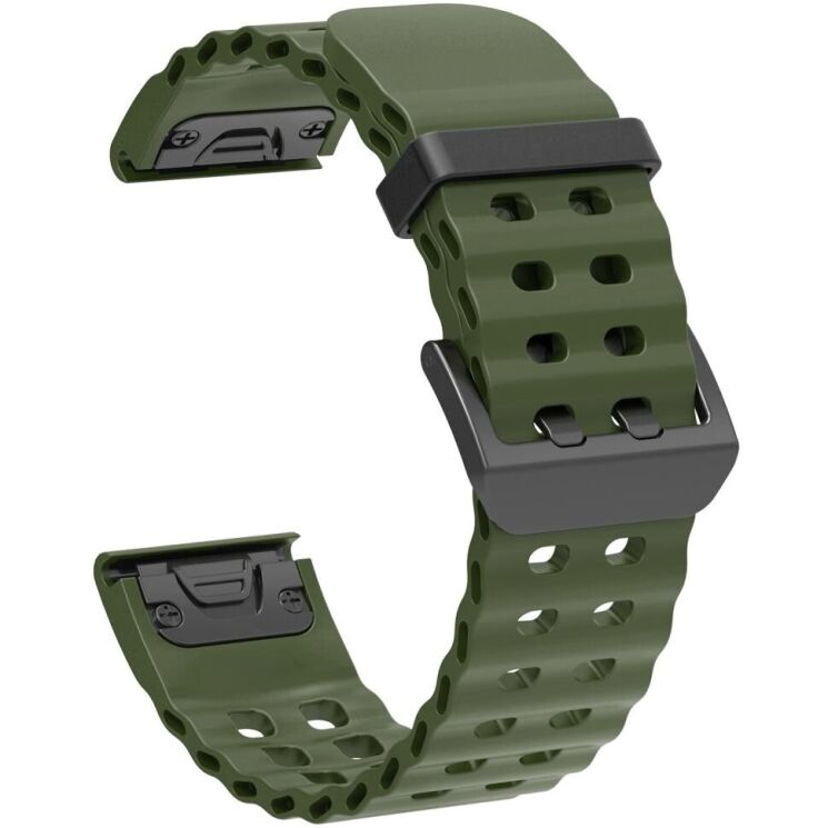 Ремешок Deexe Ocean Strap для часов Garmin c креплением QuickFit 22mm - Blackish Green: фото 1 из 6