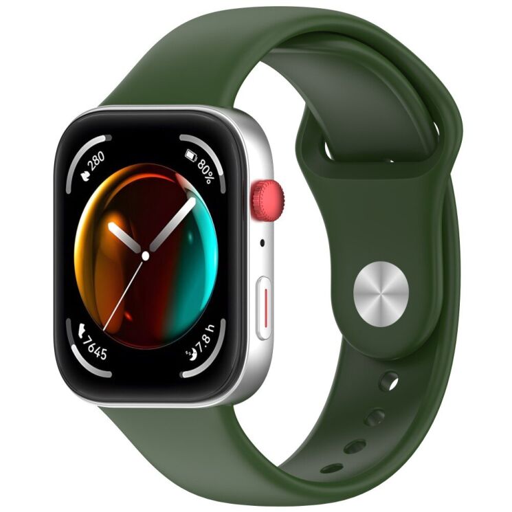 Ремінець Deexe Soft Touch для Huawei Watch Fit 3 - Army Green: фото 4 з 7