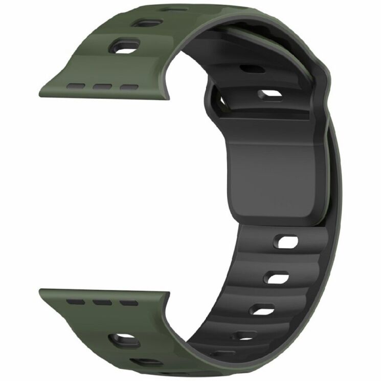Ремінець Deexe Sport Design для Apple Watch 46 / 45 / 44 / SE 44 / 42 (Series 1-3) / Ultra / Ultra 2 / Ultra 3 - Army Green / Black (371807GB) Ремінець Deexe Sport Design для Apple Watch 46 / 45 / 44 / SE 44 / 42 (Series 1-3) / Ultra / Ultra 2 / Ultra 3 - Army Green / Black: фото 3 з 9