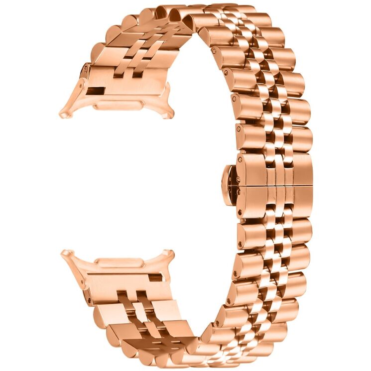 Ремінець Deexe Stainless Steel QuickFit для Samsung Galaxy Watch 8 (40/44mm) / 8 Classic - Rose Gold: фото 1 з 7