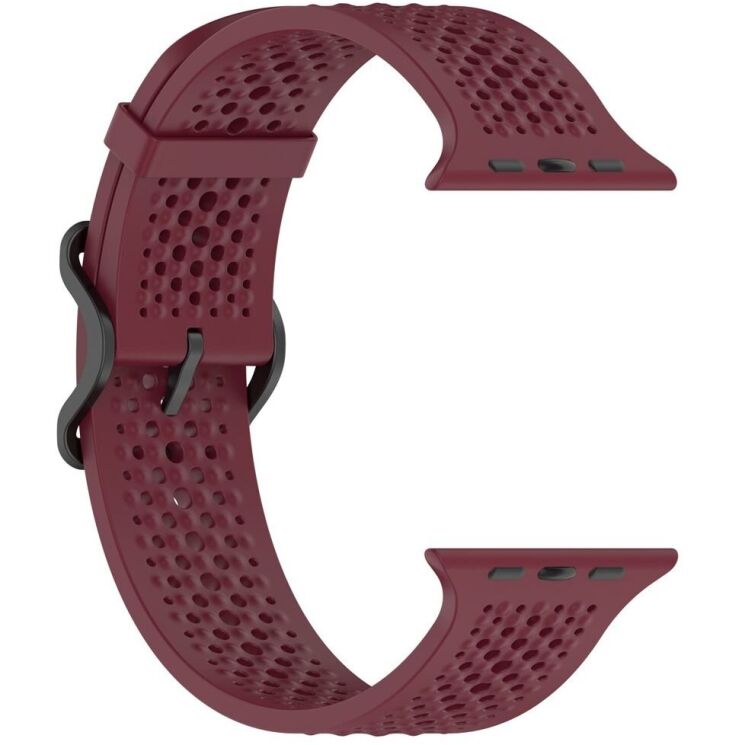 Ремінець Reframe Holes Fit для Apple Watch 49 / 46 / 45 / 44 / SE 44 / 42 (Series 1-3) / Ultra / Ultra 2 - Wine Red: фото 3 з 7