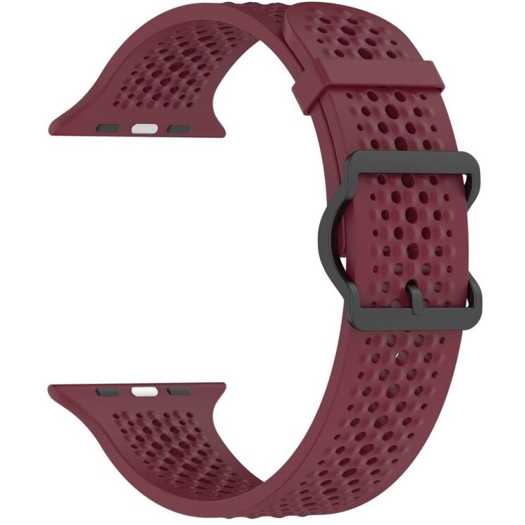 Ремінець Reframe Holes Fit для Apple Watch 49 / 46 / 45 / 44 / SE 44 / 42 (Series 1-3) / Ultra / Ultra 2 - Wine Red: фото 2 з 7