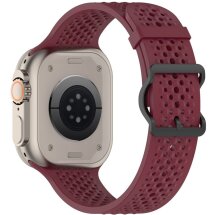 Ремінець Reframe Holes Fit для Apple Watch 49 / 46 / 45 / 44 / SE 44 / 42 (Series 1-3) / Ultra / Ultra 2 - Wine Red: фото 1 з 7