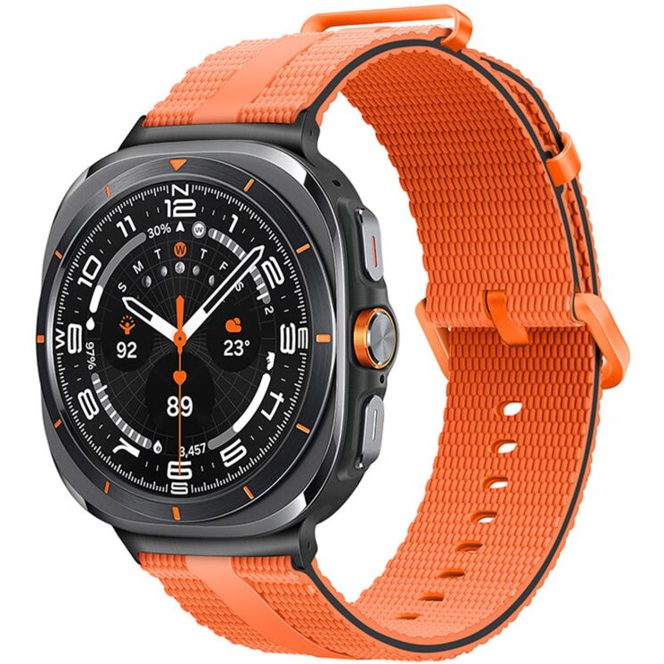 Ремешок Reframe Sport Linear для Samsung Galaxy Watch Ultra (47mm) / Ultra (2025) - Orange / Black (358074BO) Ремешок Reframe Sport Linear для Samsung Galaxy Watch Ultra (47mm) / Ultra (2025) - Orange / Black: фото 2 из 5