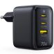 Сетевое зарядное устройство Baseus EnerFill FE22 70W (2Type-C + USB) E0123500 - Black (995696B). Фото 1 из 18