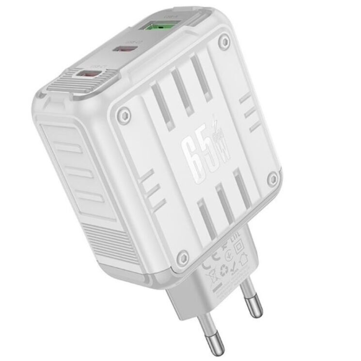 Сетевое зарядное устройство Hoco C139A PD65W (2C1A) - White: фото 2 из 7