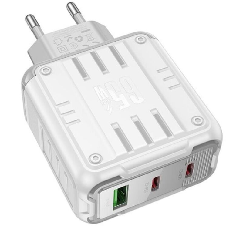 Сетевое зарядное устройство Hoco C139A PD65W (2C1A) - White: фото 5 из 7