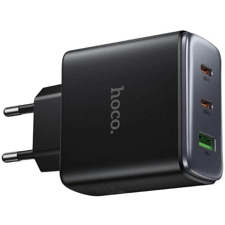Сетевое зарядное устройство Hoco C160A GaN 65W + QC3.0 (2Type-C + USB) - Black (995657B) Сетевое зарядное устройство Hoco C160A GaN 65W + QC3.0 (2Type-C + USB) - Black: фото 2 из 3