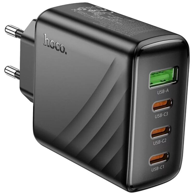 Мережевий зарядний пристрій Hoco CS27A 67W (3Type-C + USB) - Black: фото 2 з 8