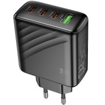 Мережевий зарядний пристрій Hoco CS27A 67W (3Type-C + USB) - Black: фото 1 з 8
