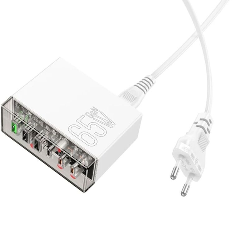 Мережевий зарядний пристрій Hoco N36 (65W) - White: фото 5 з 9