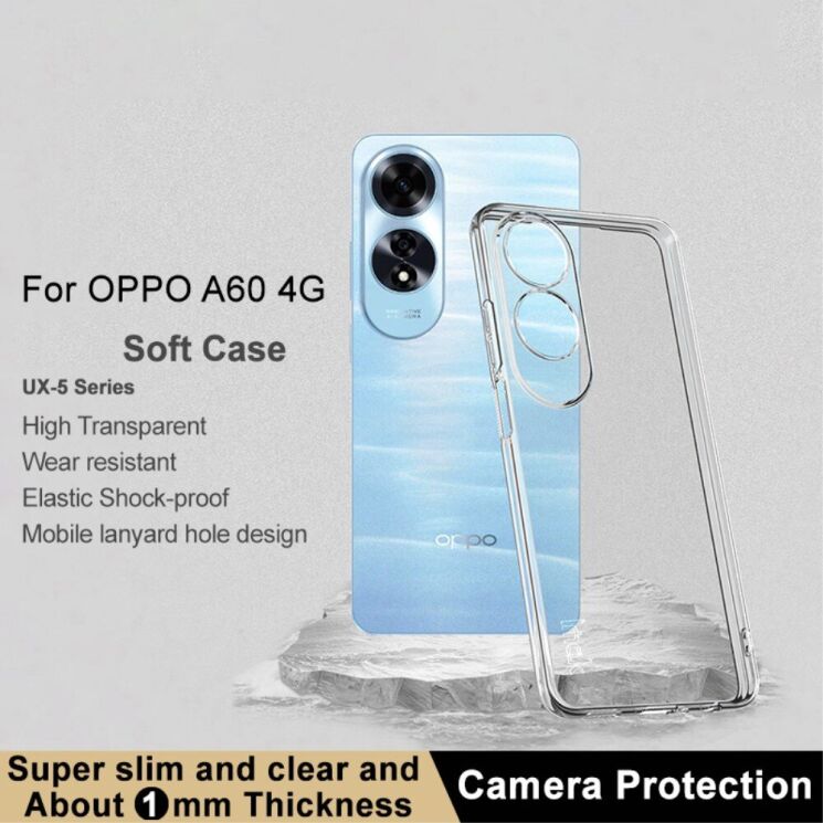 Силиконовый чехол IMAK UX-5 Series для OPPO A60 - Transparent: фото 3 из 7