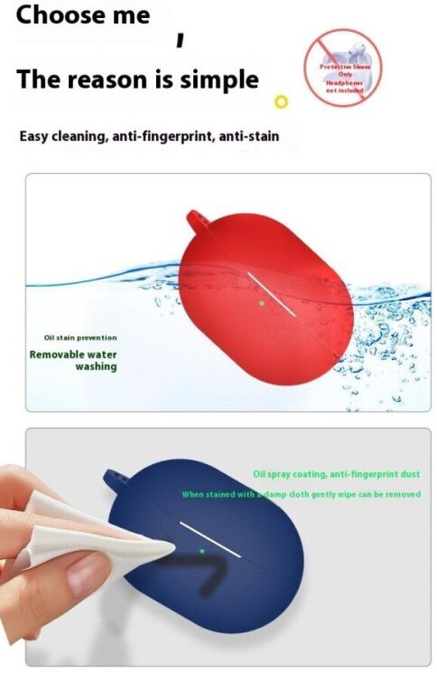 Силиконовый чехол UniCase Protective Color для Huawei FreeBuds Pro 4 - Red: фото 6 из 8