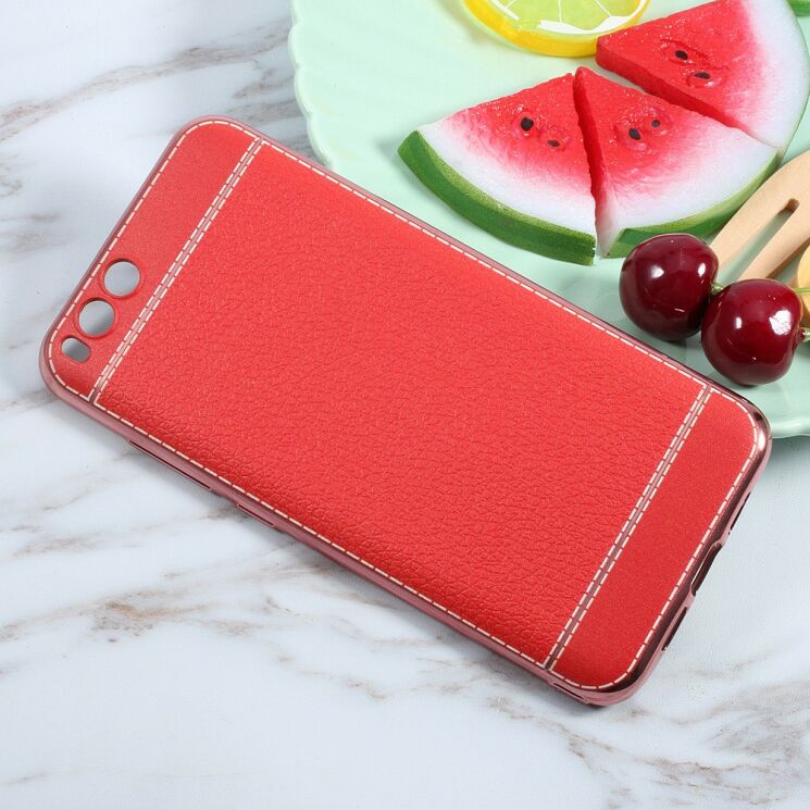 Силиконовый (TPU) чехол Deexe Leather Skin для Xiaomi Mi6 - Red: фото 3 из 3