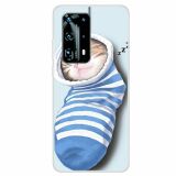 Силіконовий (TPU) чохол Deexe Life Style для Huawei P40 Pro - Cat (256722K)