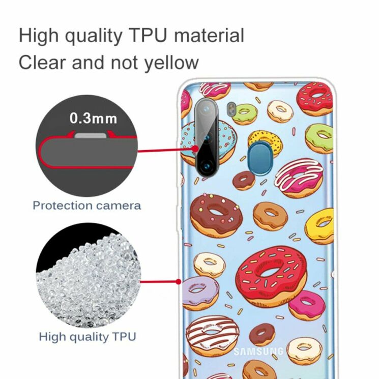 Силіконовий (TPU) чохол Deexe Pretty Glossy для Samsung Galaxy A21 (A215) - Doughnut: фото 2 з 4