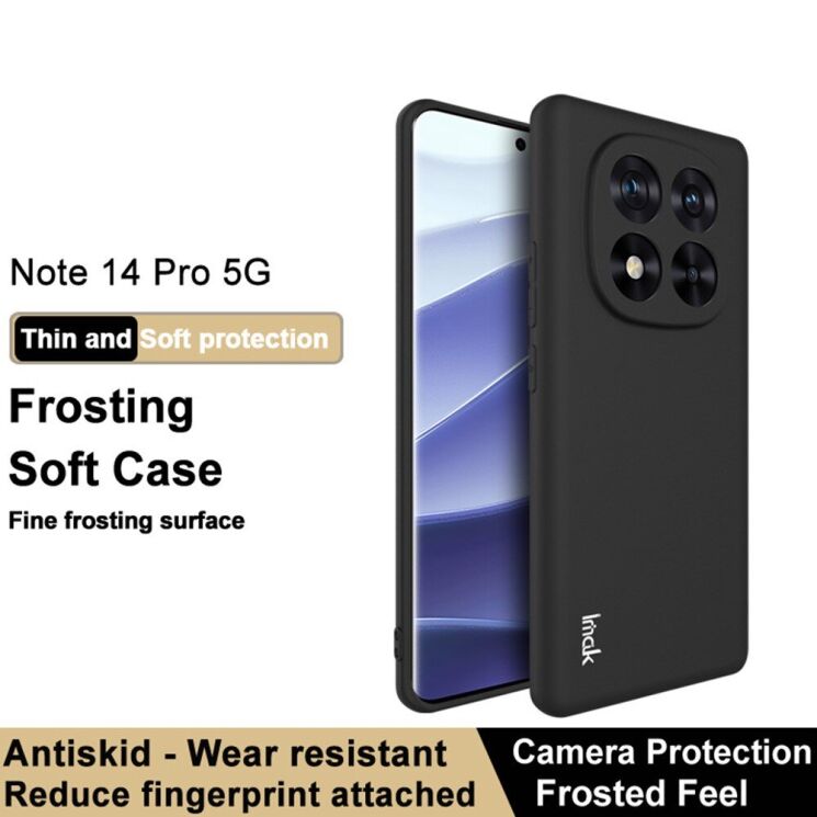 Силиконовый (TPU) чехол IMAK UC-3 Series для Xiaomi Redmi Note 14 Pro 5G / Poco X7 - Black: фото 5 из 6