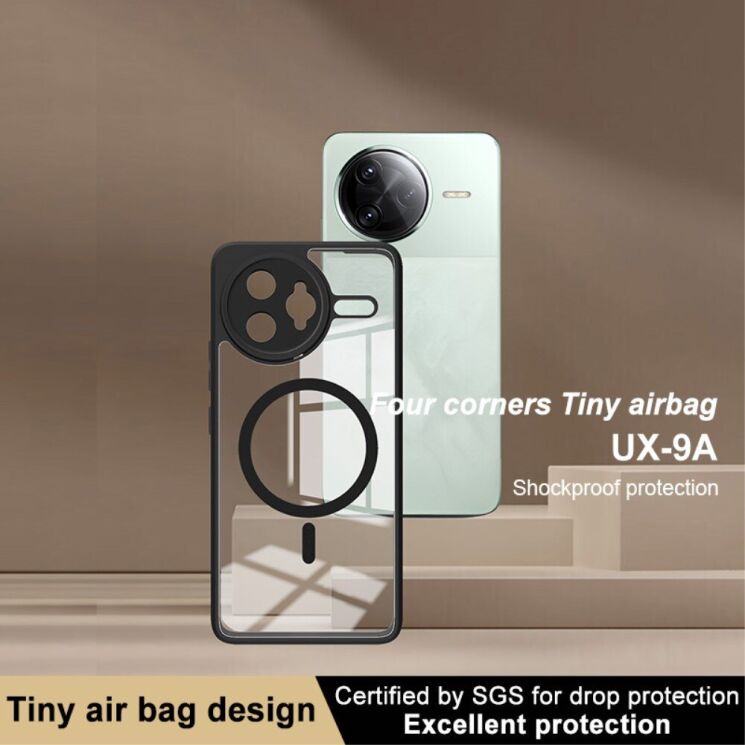 Силиконовый (TPU) чехол IMAK UX-9A Series with MagSafe для Xiaomi Poco F7 Ultra - Black: фото 5 из 11
