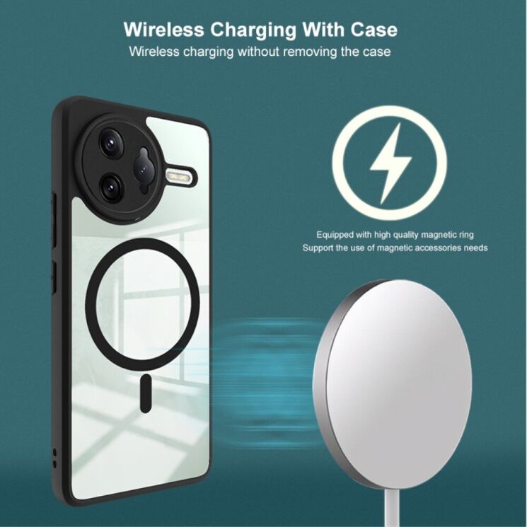 Силиконовый (TPU) чехол IMAK UX-9A Series with MagSafe для Xiaomi Poco F7 Ultra - Black: фото 6 из 11