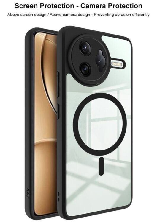 Силиконовый (TPU) чехол IMAK UX-9A Series with MagSafe для Xiaomi Poco F7 Ultra - Black: фото 10 из 11