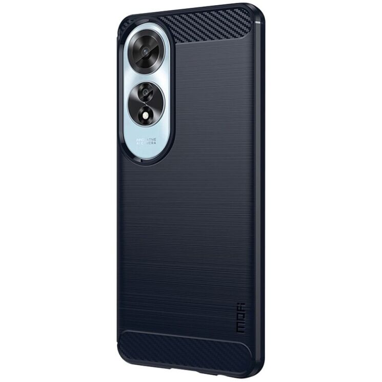 Силиконовый (TPU) чехол MOFI Carbon Fiber для OPPO A60 - Blue: фото 2 из 9