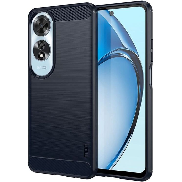 Силиконовый (TPU) чехол MOFI Carbon Fiber для OPPO A60 - Blue: фото 1 из 9