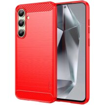 Силиконовый (TPU) чехол MOFI Carbon Fiber для Samsung Galaxy S24 FE (S721) - Red: фото 1 из 10