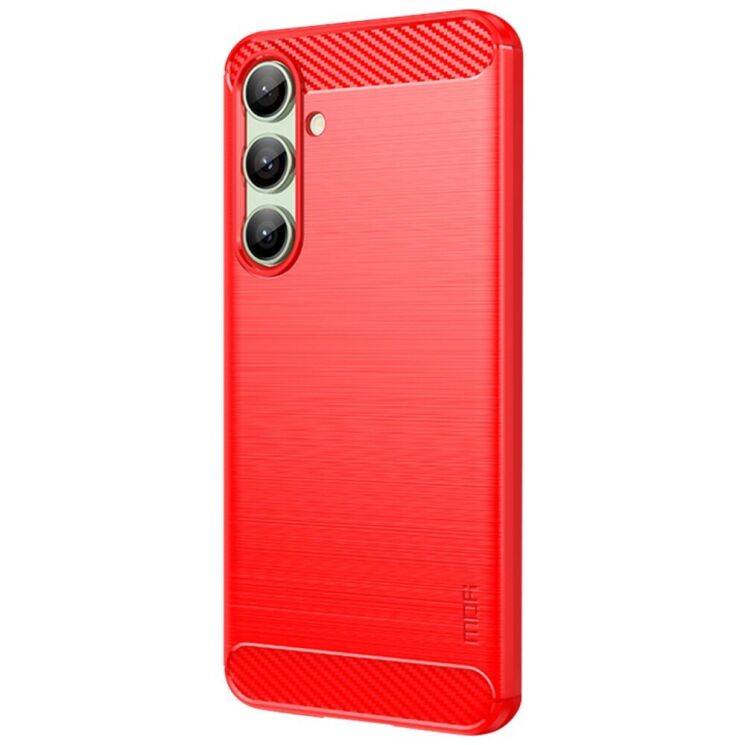Силиконовый (TPU) чехол MOFI Carbon Fiber для Samsung Galaxy S24 FE (S721) - Red: фото 2 из 10