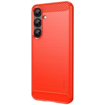 Силиконовый (TPU) чехол MOFI Carbon Fiber для Samsung Galaxy S25 Plus (S936) - Red: фото 1 из 9