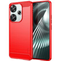 Силиконовый (TPU) чехол MOFI Carbon Fiber для Xiaomi Poco F6 - Red: фото 1 из 9